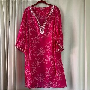 Lilly Pulitzer Beaded Tunic Dress With Belle Sleeves Above Knee XL